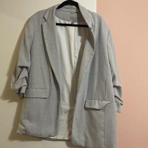 Grey H&M 3/4 length blazer, size XL, EUC